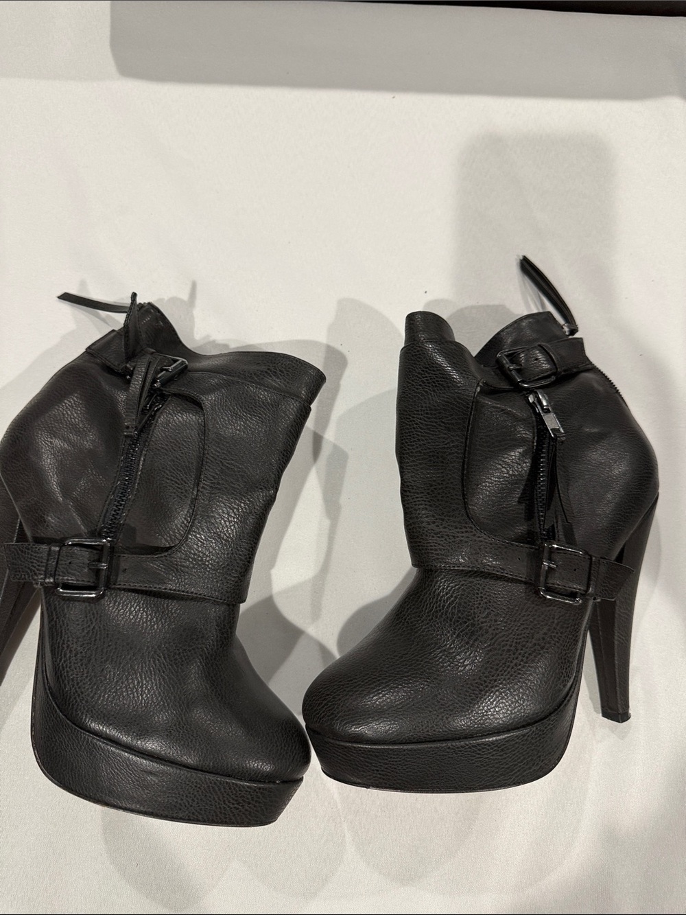 Charles By Charles David Black Platform Ankle Boots with Buckle